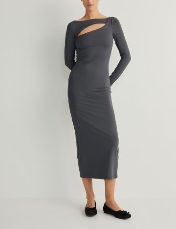 Rochie medie Reserved, gri