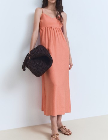 Rochie medie Mango, piersica