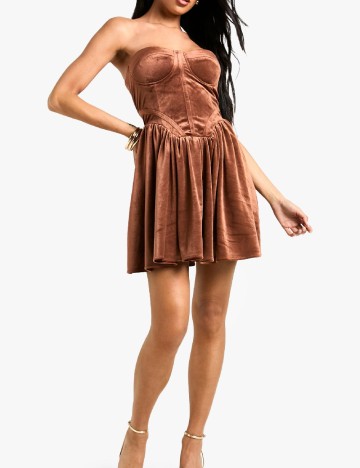 Rochie scurta Boohoo, maro