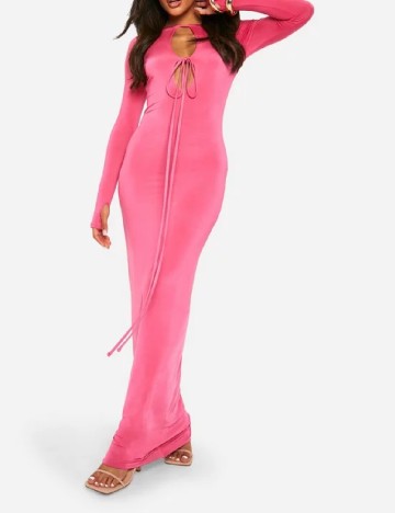 Rochie lunga Boohoo, roz