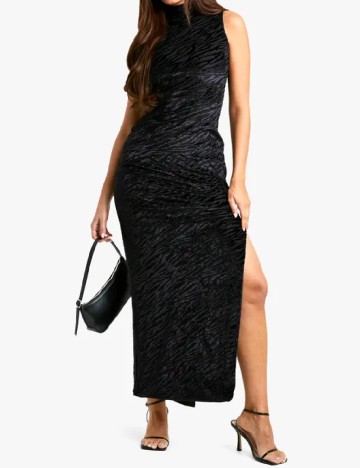 Rochie lunga Boohoo, negru