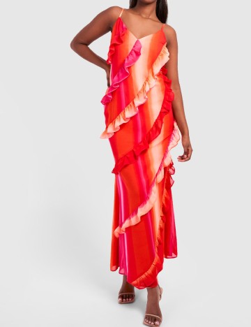 Rochie lunga Boohoo, mix culori