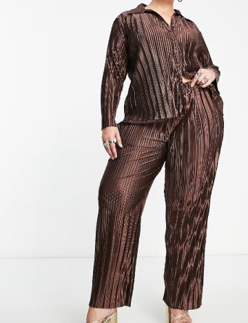 Pantaloni Urban Threads Plus Size, maro