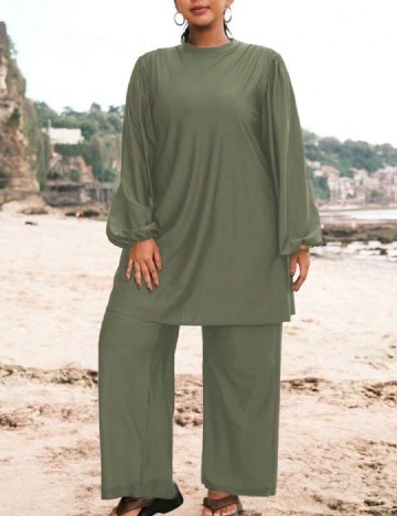Costum de baie SHEIN CURVE, verde