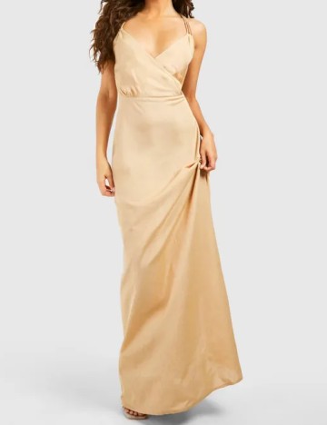 Rochie lunga Boohoo, maro deschis