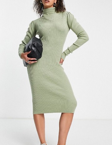 Rochie medie Brave Soul, verde