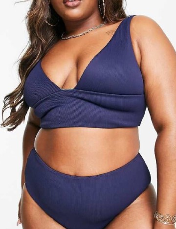 Sutien de baie reversibil We Are We Wear Plus Size, albastru/verde