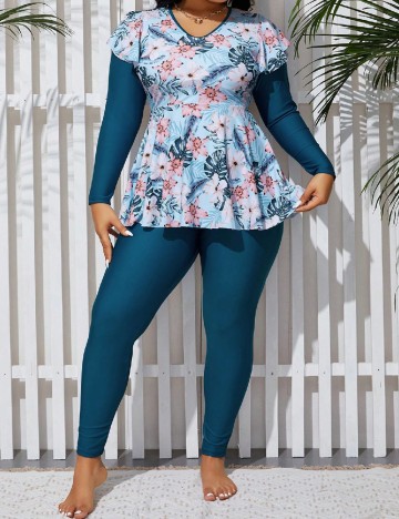 Costum de baie SHEIN CURVE, albastru