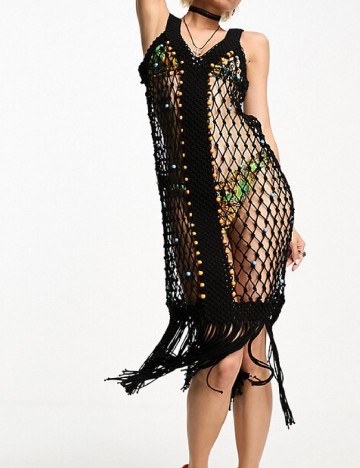 Rochie de plaja Reclaimed Vintage, negru