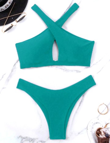 Costum de baie SHEIN, turcoaz