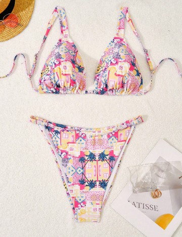 Costum de baie SHEIN CURVE, roz