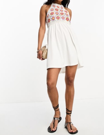 Rochie scurta ASOS, alb