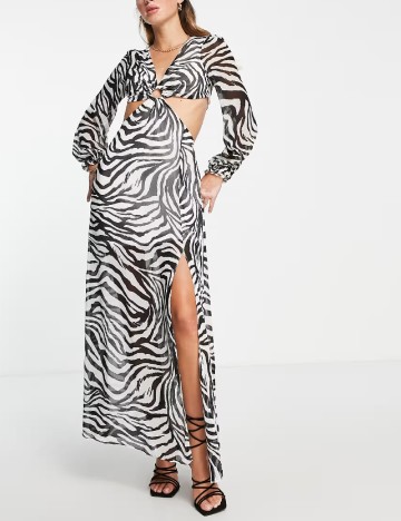 Rochie lunga Miss Selfridge, animal print