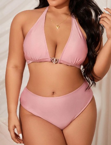 Costum de baie SHEIN CURVE, roz
