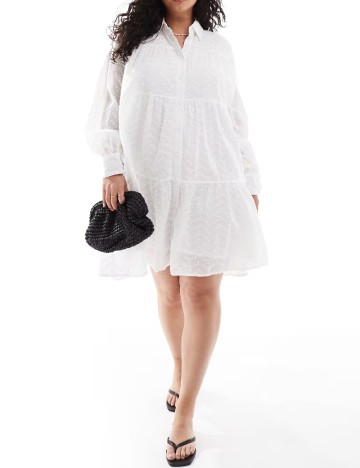 Rochie scurta IN THE STYLE Plus Size, alb