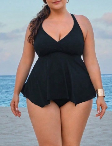 Costum de baie SHEIN CURVE, negru