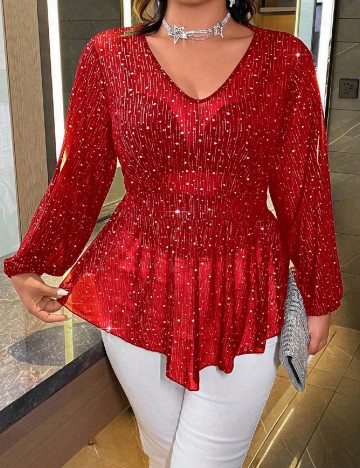 Bluza SHEIN CURVE, rosu