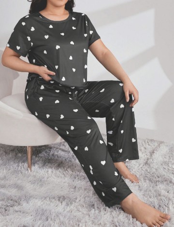 Pijama SHEIN CURVE, negru