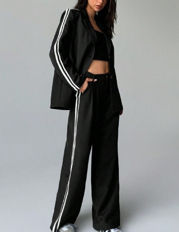 Sacou SHEIN, negru/alb