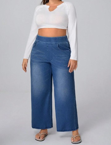 Pantaloni SHEIN CURVE, albastru