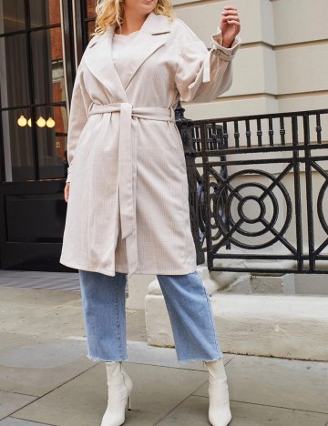 Palton SHEIN CURVE, crem