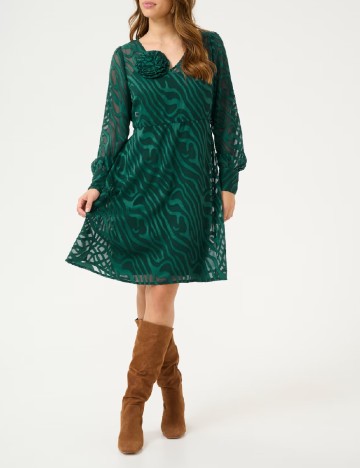 Rochie medie Cream, verde