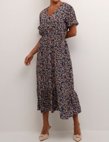 Rochie medie Cream, mix culori