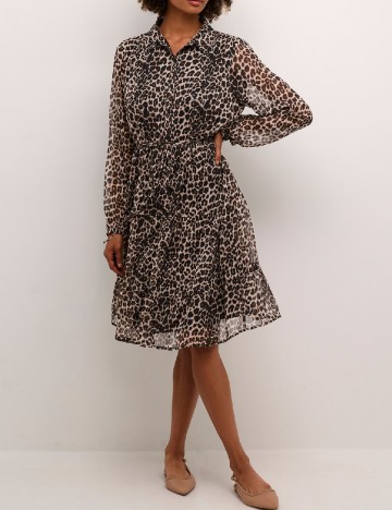 Rochie scurta Cream, animal print