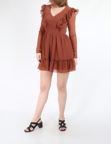 Rochie scurta NA-KD, maro, 34
