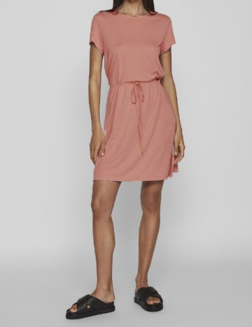 Rochie scurta Vila, roz pudra