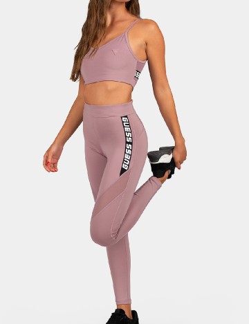 Bustiera sport Guess, roz pudra