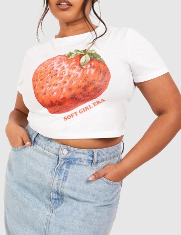 Top Boohoo Plus Size, alb