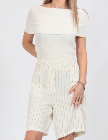 Pantaloni scurti Vero Moda, ecru