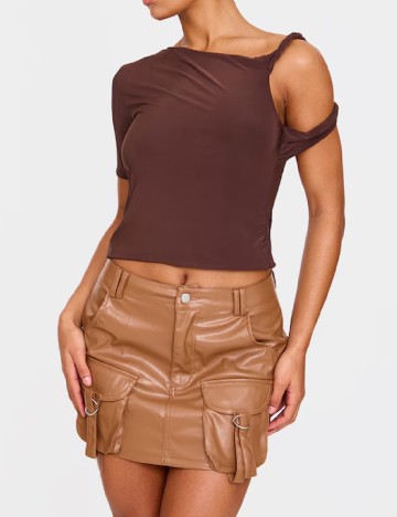 Fusta PrettyLittleThing, maro