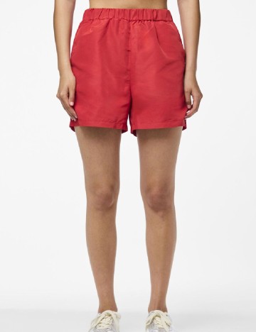 Pantaloni scurti Pieces, rosu