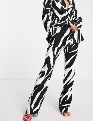 Pantaloni 4TH&Reckless, alb/negru