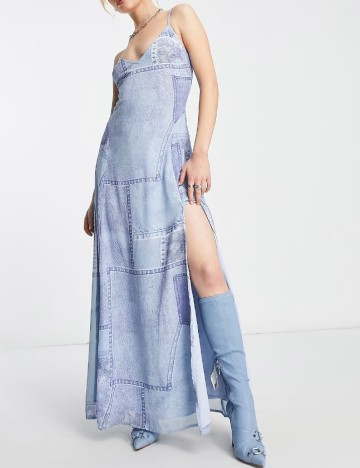 Rochie lunga ASOS, albastru