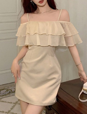 Rochie scurta Dazy, crem