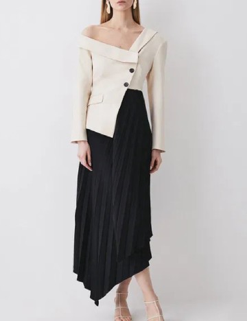 Rochie medie Karen Millen, negru/ecru