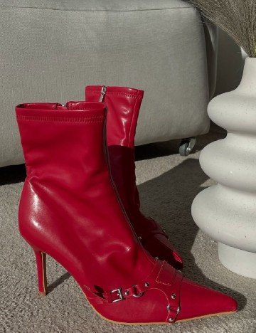 Botine PrettyLittleThing, rosu