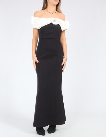 Rochie lunga SHEIN, negru/alb