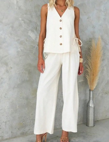 Pantaloni SHEIN, alb