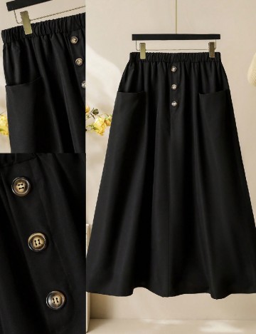 Fusta SHEIN CURVE, negru