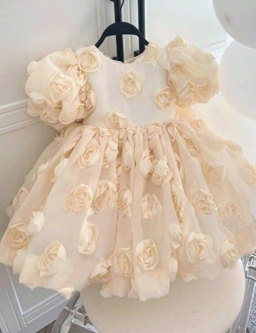 Rochie scurta Shein Kids, crem