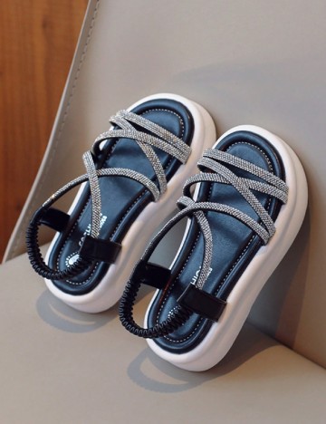 Sandale Shein Kids, negru/gri