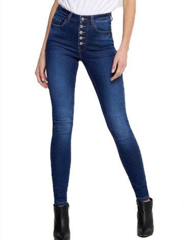 Blugi Jacqueline de Yong, albastru denim