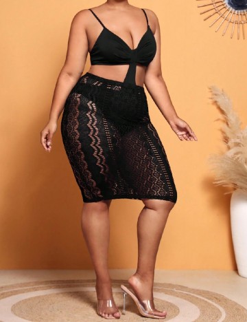 Costum de baie SHEIN CURVE, negru