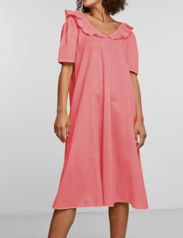 Rochie medie Pieces, roz