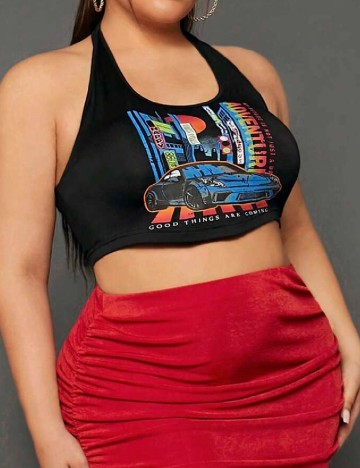 Top SHEIN CURVE, negru