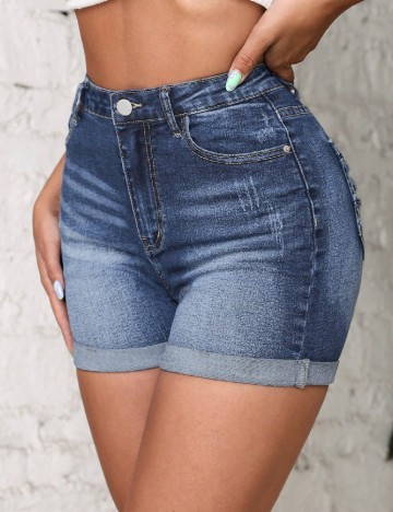 Pantaloni scurti SHEIN, albastru